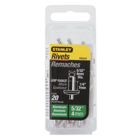 Stanley Aluminium Rivets 4mm x 6mm (20 Pack)| 1-PAA54T - image 1