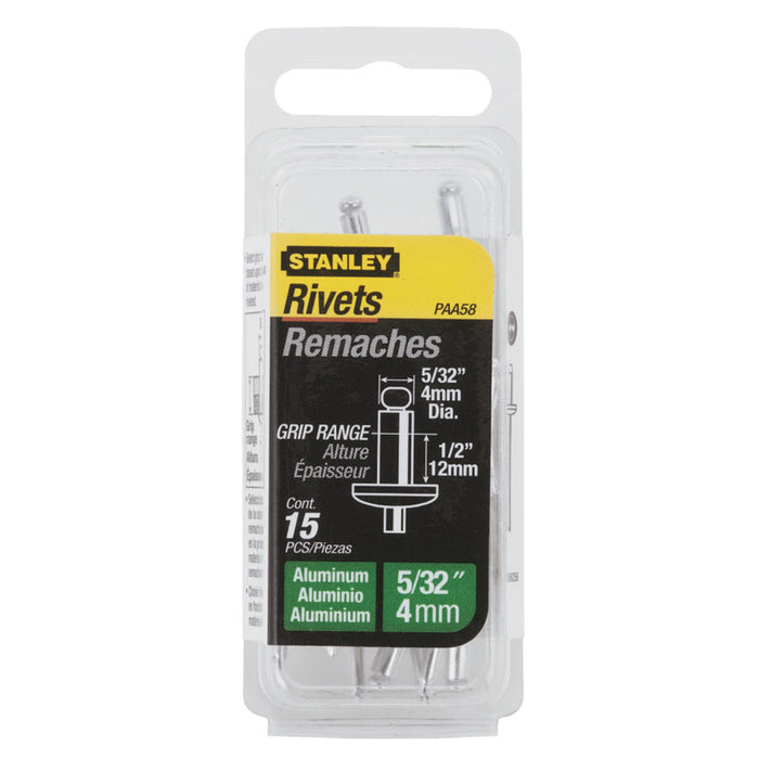 Stanley Aluminium Rivets 4mm x 13mm (15 Pack) | 1-PAA58T - image 1