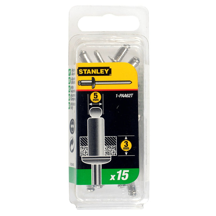 Stanley Aluminium Rivets 5mm x 3mm (15 Pack) | 1-PAA62T - image 1