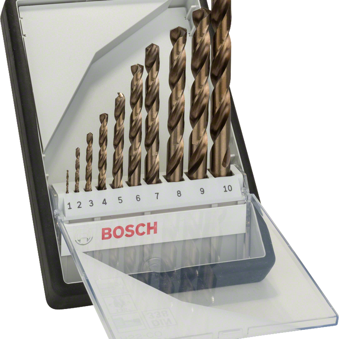 Bosch HSS-Co Drill Bit Set (1-10mm): Metal Drilling, Robust, DIN 338 - Premium Quality