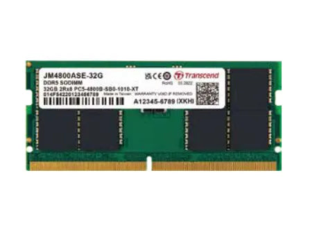 TRANSCEND JET MEMORY 16 GB DDR5-4800 SO-DIMM 1RX8 CL40  (2Gx8)x8 Transcend