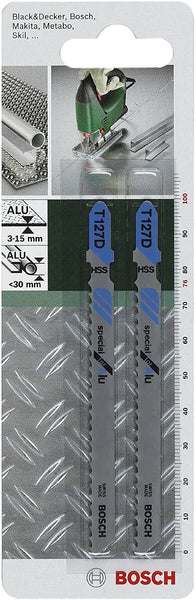 Bosch T127D Jigsaw Blades: HSS, Aluminum Cutting - 2 Pack. Best for Black&Decker, Makita, Metabo, Skil Jigsaws.