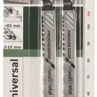 Bosch T345XF Jigsaw Blades - BIM Progressor for Wood & Metal - 2 Pack - Universal fit