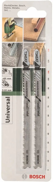 Bosch T345XF Jigsaw Blades - BIM Progressor for Wood & Metal - 2 Pack - Universal fit