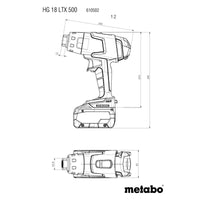 Metabo HG 18 LTX 500 Cordless Heat Gun | Powerful, Fast Heating Tool