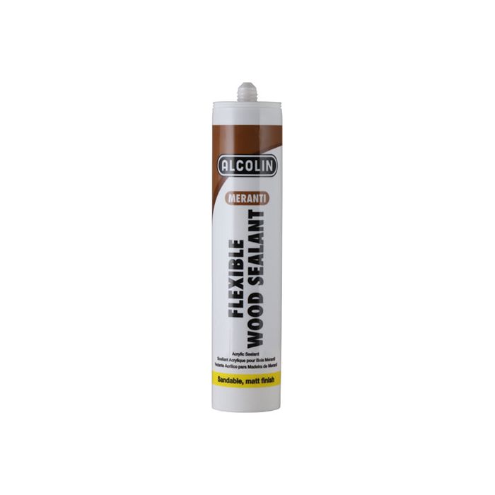 Alcolin Flexible Wood Sealant - Meranti Wood Filler, 280ml Tube - Seal Wood Joints & Gaps