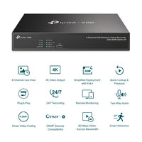 TP-Link VIGI 4 Channel PoE Network Video Recorder | TP-VIGI-NVR1004H-4P-TP-VIGI-NVR1004H-4P