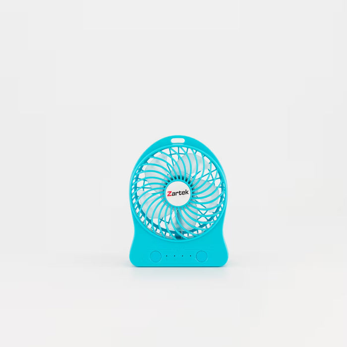 Zartek ZA-101-BLU Rechargeable Mini Fan - Blue