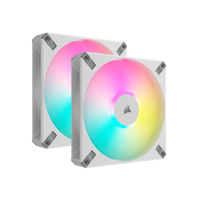 Corsair AF ELITE Series; AF140 RGB ELITE WHITE; 140mm Fluid Dynamic RGB Fan with AirGuide; Dual Pack with Lighting Node CORE-CO-9050160-WW