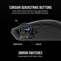 Corsair KATAR ELITE Wireless Ultra-Light Gaming Mouse; 26000 DPI; Black. Corsair