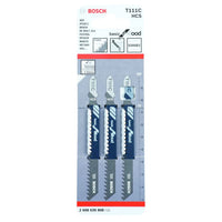 Bosch T111C Jigsaw Blades for Wood - 3 Pack | Basic Wood Cutting Blades