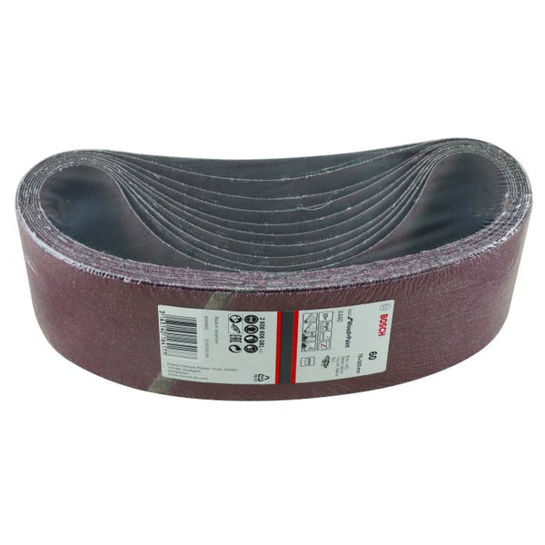 Bosch Sanding Belts 75x533mm Grit 60 - Best for Wood 10-Pack. Power Tool Accessories. Abrasive Sandpaper Belts.