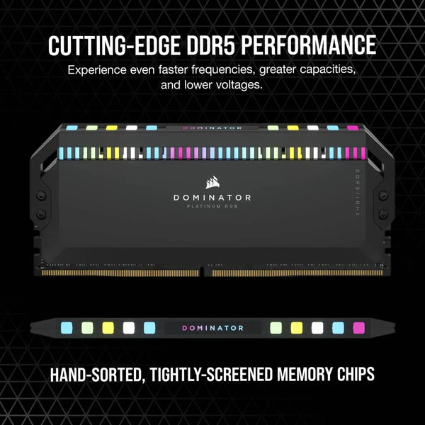 Corsair DOMINATOR RGB DDR5 32GB (2 x 16GB) DDR5 7200 CL34-44-44-96 1.45V Intel XMP - BLACK