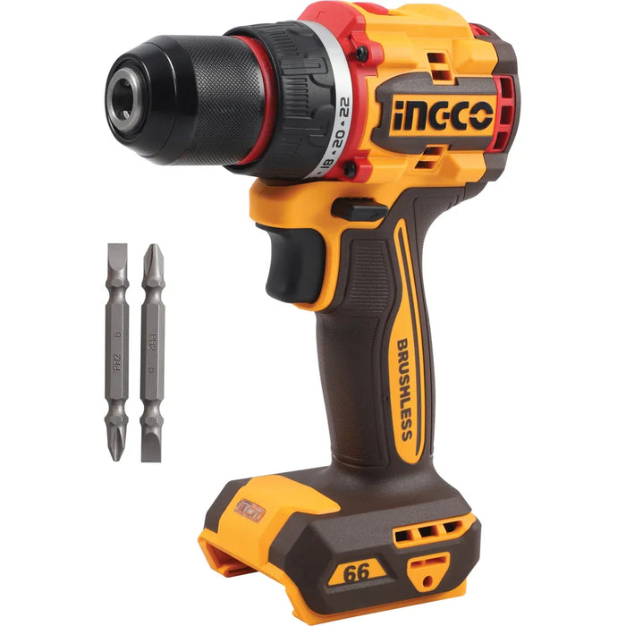 Ingco Lithium-ion Cordless Drill 20V Battery less 66NM Bare Tool - CDLI206681
