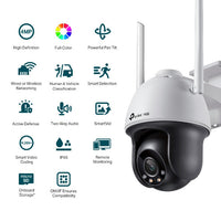 TP-Link VIGI 4MP Full Colour Wi-Fi Pan/Tilt Network Camera-TP-VIGI-C540-W-4