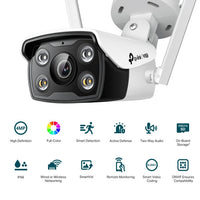 TP-Link VIGI 4MP Outdoor Full-Color Wi-Fi Bullet Network Camera-TP-VIGI-C340-W-4