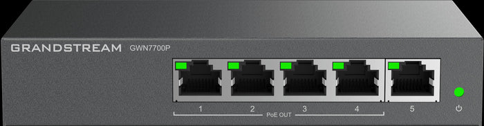 Grandstream Enterprise 5 port Unmanaged GbE PoE Switch - 60W | GWN7700P-GS-GWN7700P