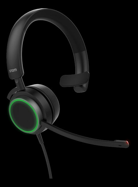 Snom A330M Mono Over-Ear Headset, Passive Noise Cancellation, VoIP Phone Headset, USB/3.5mm