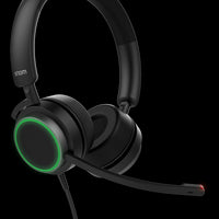 Snom A330D Binaural Over-Ear Headset, Passive Noise Cancellation, VoIP Phone Headset, USB/3.5mm