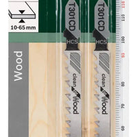 Bosch T301CD Jigsaw Blades for Wood (2-Pack) - Clean Cut. Wood Cutting Power Tool Blade Accessory