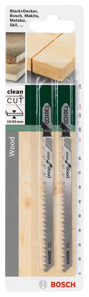 Bosch T301CD Jigsaw Blades for Wood (2-Pack) - Clean Cut. Wood Cutting Power Tool Blade Accessory