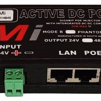 Micro Instruments Gb DC PoE Injector, 12V in 24V out, 30W Max-MI-12DC24DC-POE