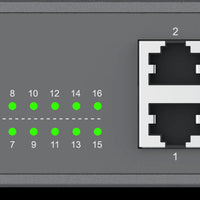 GRANDSTREAM GWN7702P: 16 Port Gigabit Ethernet Unmanaged PoE Switch Front View