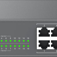 Grandstream Enterprise 16 port Unmanaged GbE PoE Switch - 138W | GWN7702P