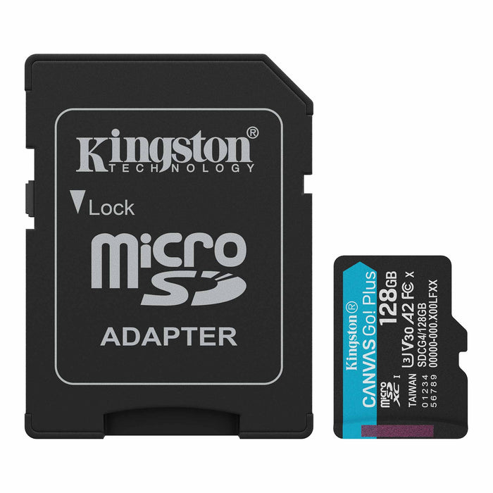Kingston 128GB microSDXC Canvas Go Plus Gen4 200MB/s A2 U3 V30 Card + Adapter-SDCG4/128GB
