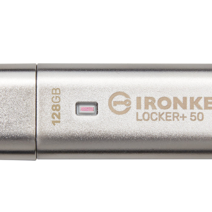 Kingston 128GB IronKey Locker Plus 50 AES Encrypted USBtoCloud