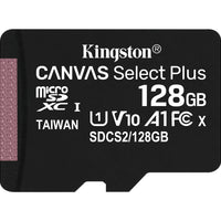 KINGSTON 128GB MICSDXC CANVAS SELECT PLUS 100R A1 C10 CARD + ADP