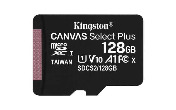 KINGSTON 128GB MICSDXC CANVAS SELECT PLUS 100R A1 C10 CARD + ADP