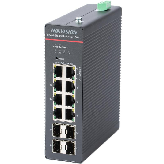 Hikvision Switch DS-3T1512HP-SI-8 8P PoE Man. Ind. - NW381