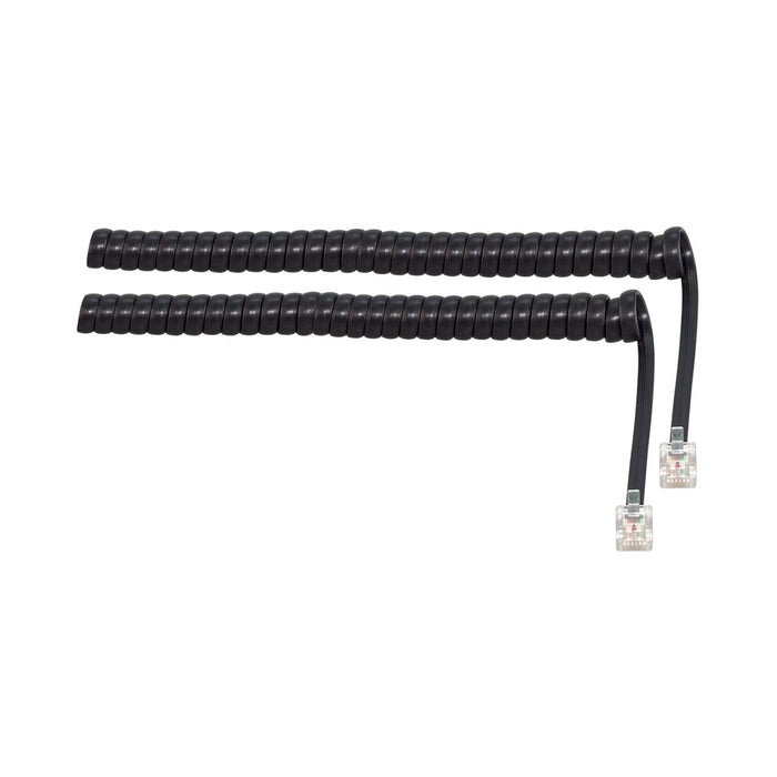LINKQNET RJ11 COILED TELEPHONE CABLE - BLACK - CAB-TEL-CURLY-RJ11-B