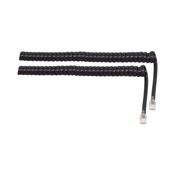 RJ9 CURLY TELEPHONE CABLE BLACK - CAB-TEL-CURL-RJ9-B