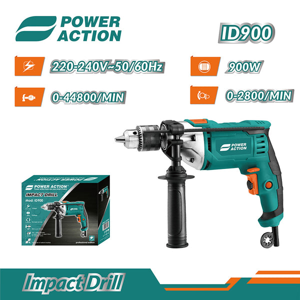 900W Power Action impact drill ID900