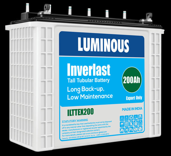 Luminous - Inverlast, 12V - 200Ah Tubular Battery