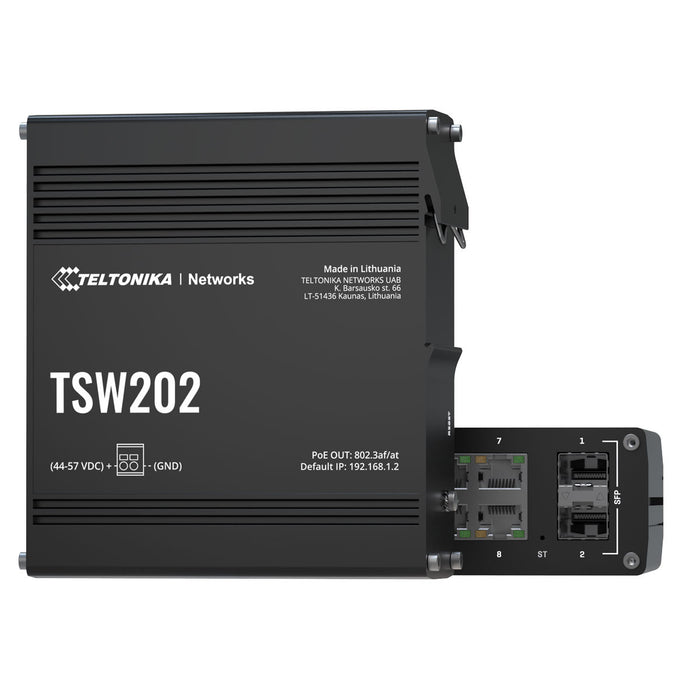Teltonika 8-Port Industrial Managed PoE+ Switch | TSW202-TTK-TSW202