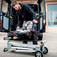 Metabo KSU 251 Mitre Saw Stand: Portable, Adjustable, Folding. Heavy Duty Saw Stand w/ Wheels