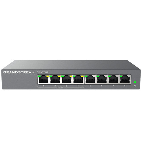Grandstream GWN7711P 8-Port Gigabit PoE Switch | Enterprise Cloud Managed Network Switch