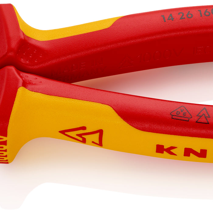 KNIPEX 14 26 160 SB Diagonal Insulation Stripper insulated with multi-component grips, VDE-tested chrome-plated 160 mm - KNI1426160SB