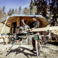 Metabo KSU 251 Mitre Saw Stand: Portable, Adjustable, Folding. Heavy Duty Saw Stand w/ Wheels