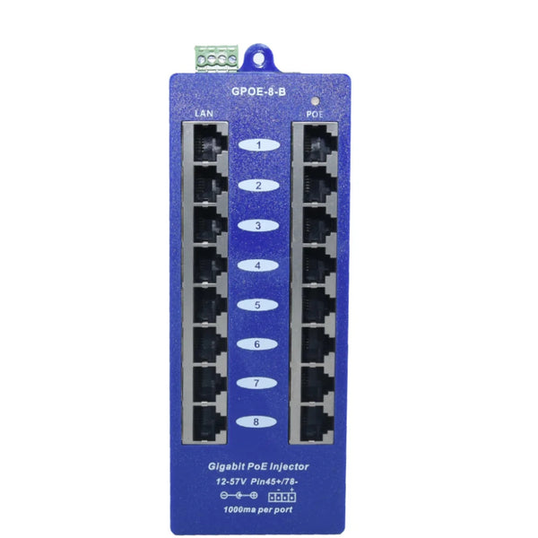 Gigabit PoE Injector, 8 Port Passive PoE Hub, Power over Ethernet, Network Device
