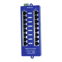 Passive POE Injector Hub, 8 Port, Gigabit, Blue