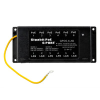 Passive POE Injector Hub, 6 Port, Gigabit, 2.1mm Jack