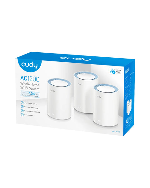 Cudy Dual Band 1200Mbps WiFi 5 Fast Ethernet Mesh 3 Pack | M1200 (3-Pack)