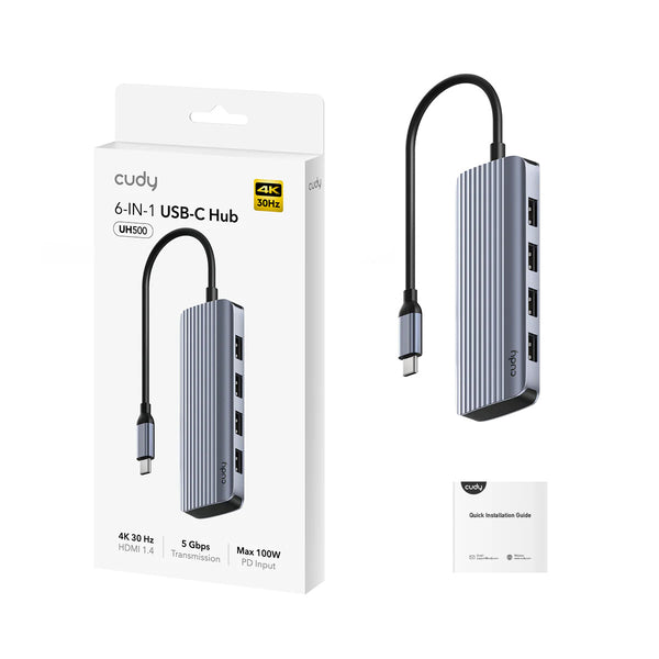 Cudy 6-in-1 4K 5Gbps USB-C HDMI Hub | UH500