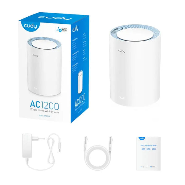 Cudy Dual Band 1200Mbps WiFi 5 Fast Ethernet Mesh Router | M1200 (1-Pack)