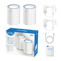 Cudy Dual Band 1200Mbps WiFi 5 Fast Ethernet Mesh 2 Pack | M1200 (2-Pack)