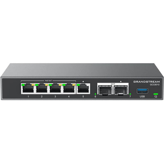 GRANDSTREAM GCC6010: Unified Communications, IP PBX, VPN Router, Firewall, Network Switch with Gigabit, PoE, and SFP Ports.